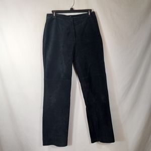 GENUINE LEATHER SUEDE WOMEN'S STRAIGHT LEG LINED PANTS SZ 10